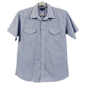 Panhandle Slim Mens Sz L Pearl Snap Plaid Short Sleeve Western Cowboy Ranch